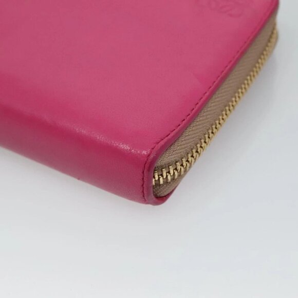 LOEWE Anagram Wallet Leather Pink Auth am7936 - Picture 10 of 16
